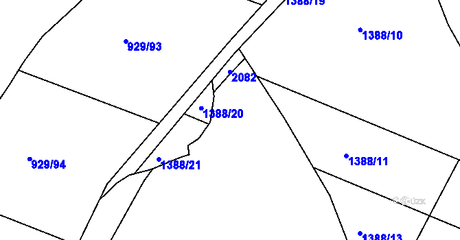 Parcela st. 368/113 v KÚ Racková, Katastrální mapa
