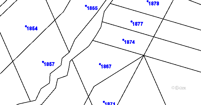 Parcela st. 254/3 v KÚ Racková, Katastrální mapa