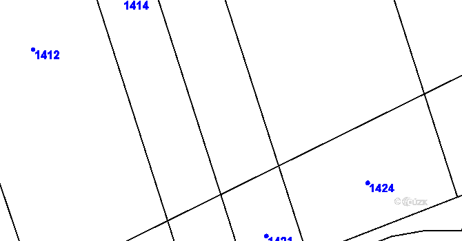 Parcela st. 1153 v KÚ Racková, Katastrální mapa