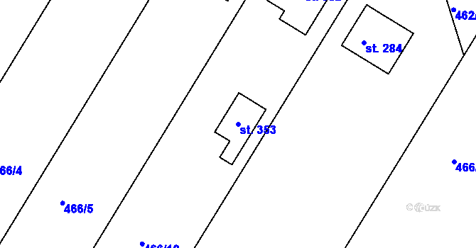 Parcela st. 353 v KÚ Racková, Katastrální mapa