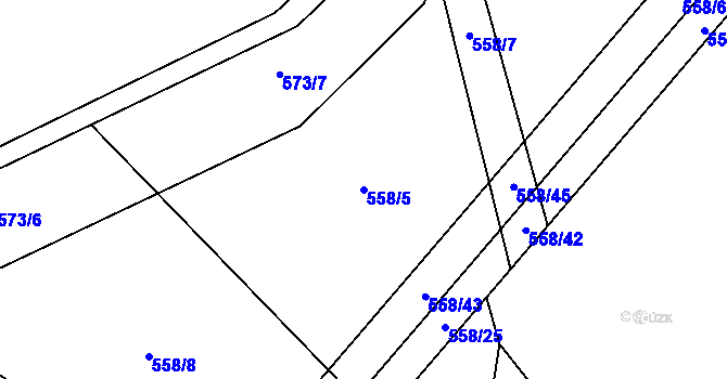Parcela st. 558/5 v KÚ Rácov, Katastrální mapa
