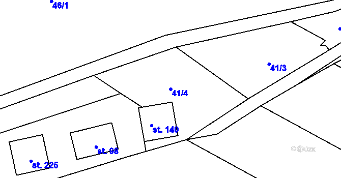 Parcela st. 41/4 v KÚ Račice nad Berounkou, Katastrální mapa