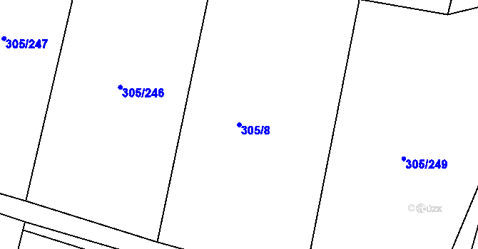 Parcela st. 305/8 v KÚ Račice nad Berounkou, Katastrální mapa