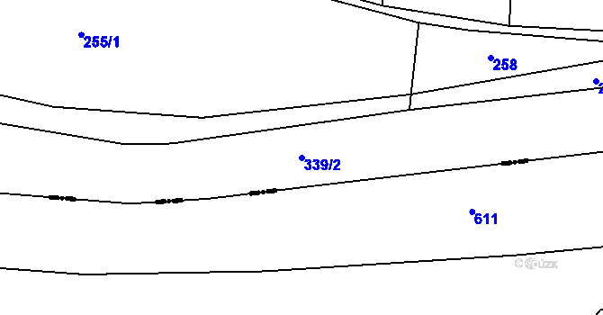 Parcela st. 339/2 v KÚ Račice nad Berounkou, Katastrální mapa