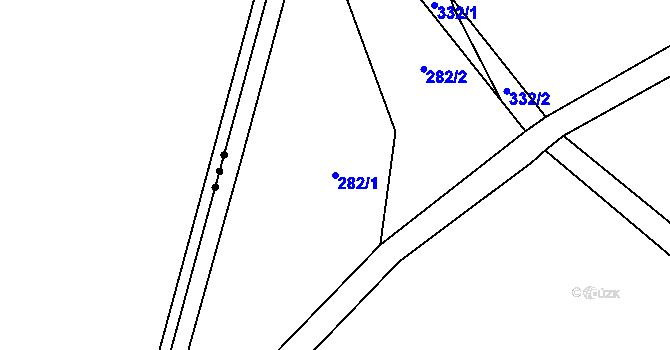Parcela st. 282/1 v KÚ Račice nad Berounkou, Katastrální mapa