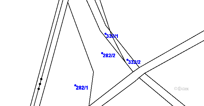 Parcela st. 282/2 v KÚ Račice nad Berounkou, Katastrální mapa