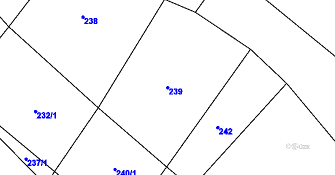 Parcela st. 239 v KÚ Račice nad Berounkou, Katastrální mapa
