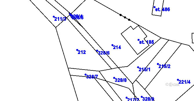 Parcela st. 328/6 v KÚ Račice nad Berounkou, Katastrální mapa