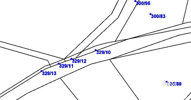 Parcela st. 329/10 v KÚ Račice nad Berounkou, Katastrální mapa