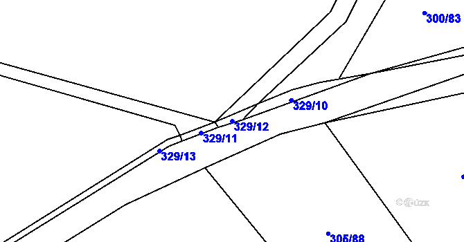 Parcela st. 329/12 v KÚ Račice nad Berounkou, Katastrální mapa