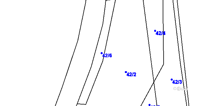 Parcela st. 42/6 v KÚ Hněvice, Katastrální mapa