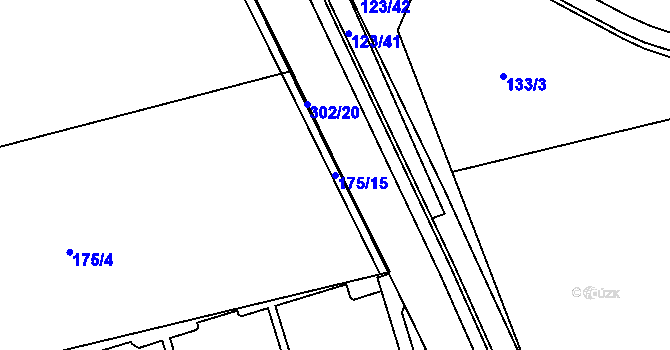 Parcela st. 175/15 v KÚ Hněvice, Katastrální mapa