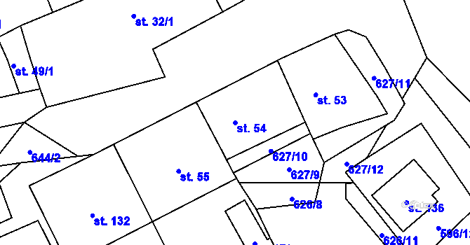Parcela st. 54 v KÚ Račice u Štětí, Katastrální mapa