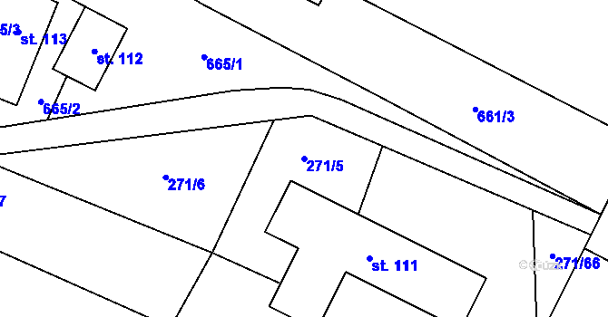 Parcela st. 271/5 v KÚ Račice u Štětí, Katastrální mapa