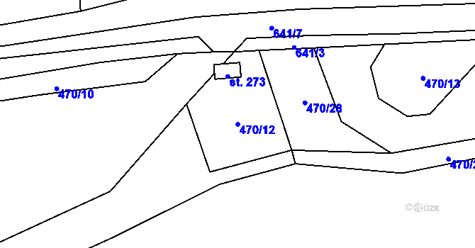 Parcela st. 470/12 v KÚ Račice u Štětí, Katastrální mapa