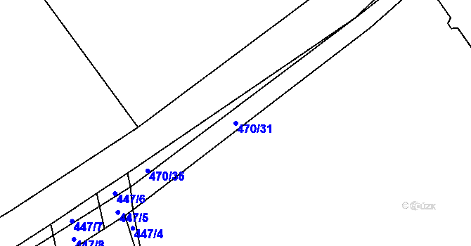 Parcela st. 470/31 v KÚ Račice u Štětí, Katastrální mapa