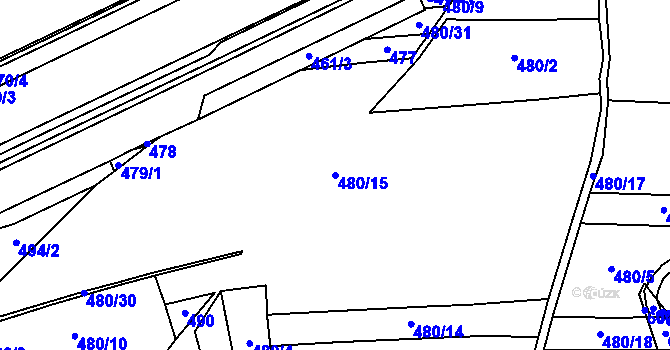 Parcela st. 480/15 v KÚ Račice u Štětí, Katastrální mapa