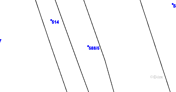Parcela st. 588/5 v KÚ Račice u Štětí, Katastrální mapa