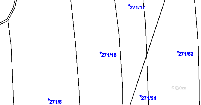 Parcela st. 271/16 v KÚ Račice u Štětí, Katastrální mapa