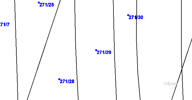Parcela st. 271/29 v KÚ Račice u Štětí, Katastrální mapa