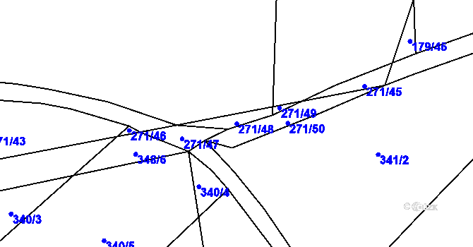 Parcela st. 271/48 v KÚ Račice u Štětí, Katastrální mapa