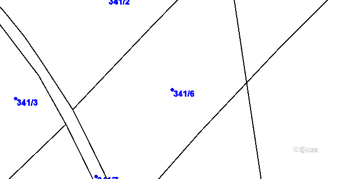Parcela st. 341/6 v KÚ Račice u Štětí, Katastrální mapa
