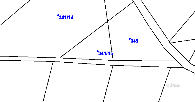 Parcela st. 341/15 v KÚ Račice u Štětí, Katastrální mapa