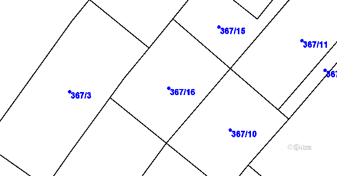 Parcela st. 367/16 v KÚ Račice u Štětí, Katastrální mapa