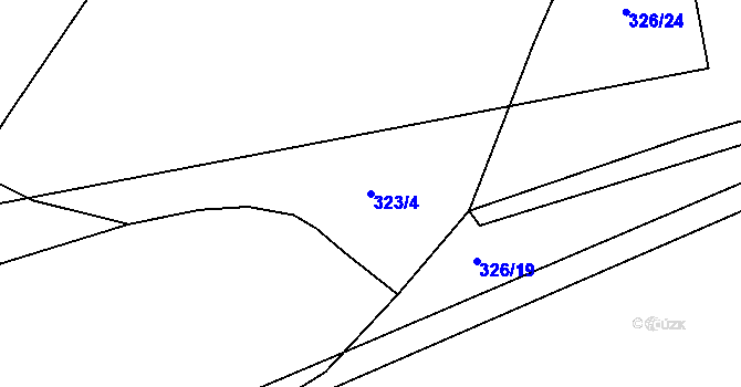 Parcela st. 323/4 v KÚ Račice u Štětí, Katastrální mapa