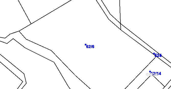 Parcela st. 62/6 v KÚ Račice u Dlouhého, Katastrální mapa