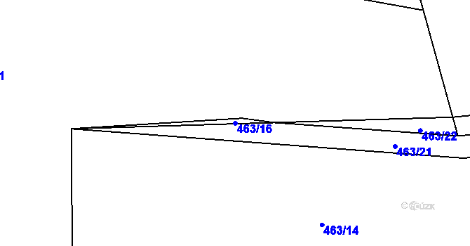 Parcela st. 463/16 v KÚ Račice u Dlouhého, Katastrální mapa