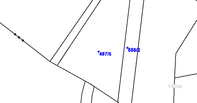 Parcela st. 497/5 v KÚ Račice u Dlouhého, Katastrální mapa