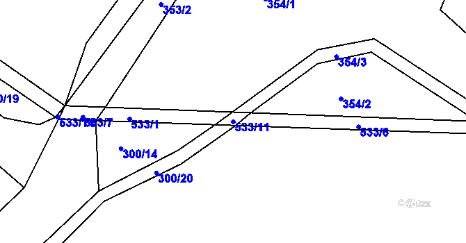 Parcela st. 533/11 v KÚ Račice u Dlouhého, Katastrální mapa