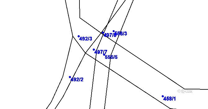 Parcela st. 556/5 v KÚ Račice u Dlouhého, Katastrální mapa
