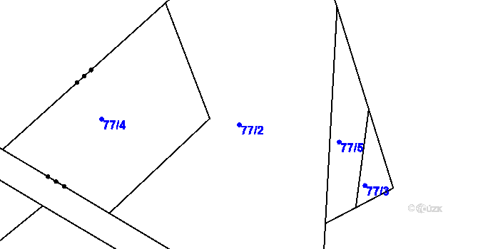 Parcela st. 77/2 v KÚ Račice u Dlouhého, Katastrální mapa