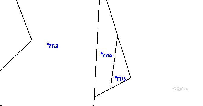 Parcela st. 77/5 v KÚ Račice u Dlouhého, Katastrální mapa