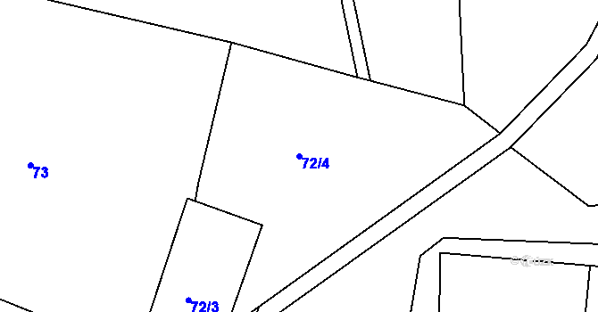 Parcela st. 72/4 v KÚ Pístovice, Katastrální mapa