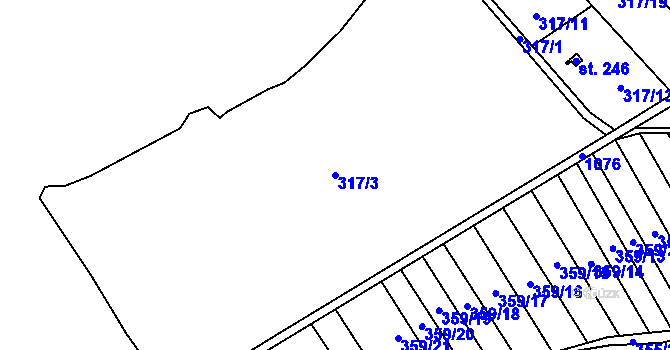 Parcela st. 317/3 v KÚ Pístovice, Katastrální mapa