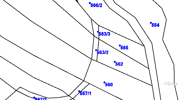 Parcela st. 563/2 v KÚ Pístovice, Katastrální mapa
