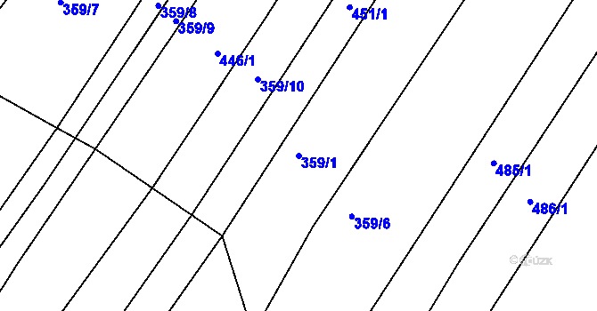 Parcela st. 359/1 v KÚ Pístovice, Katastrální mapa
