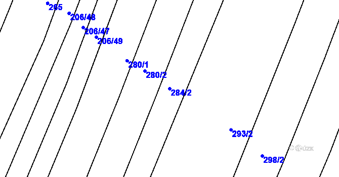 Parcela st. 284/2 v KÚ Pístovice, Katastrální mapa