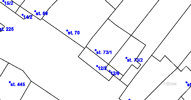 Parcela st. 73/1 v KÚ Pístovice, Katastrální mapa