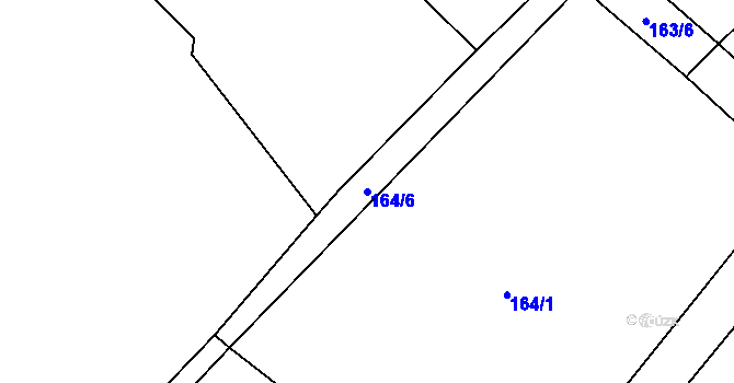 Parcela st. 164/6 v KÚ Račice, Katastrální mapa