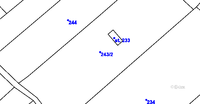 Parcela st. 243/2 v KÚ Račice, Katastrální mapa