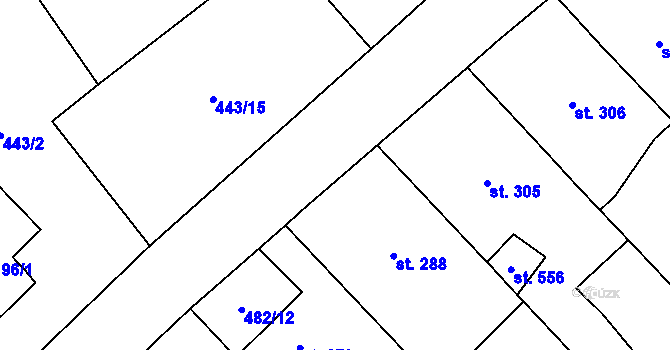 Parcela st. 482/13 v KÚ Račice, Katastrální mapa