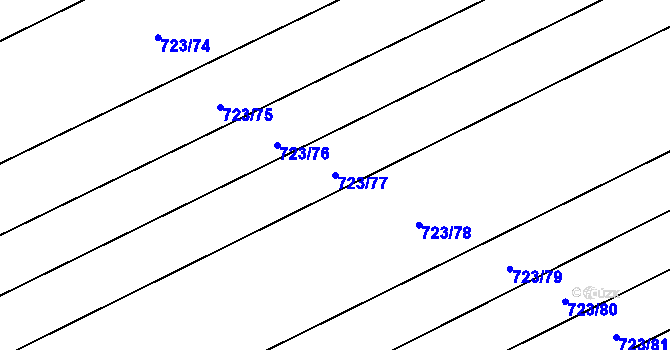 Parcela st. 723/77 v KÚ Račice, Katastrální mapa