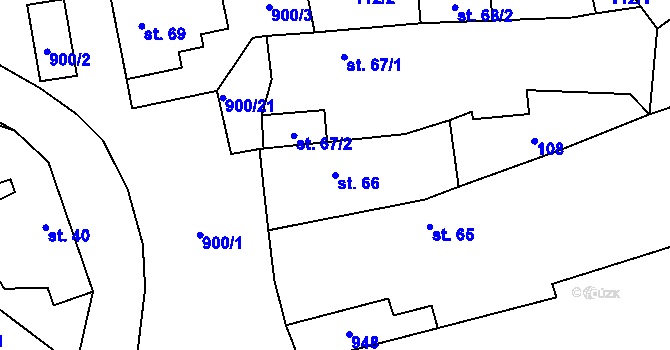 Parcela st. 66 v KÚ Račice nad Trotinou, Katastrální mapa