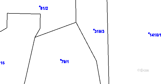 Parcela st. 79/3 v KÚ Račice nad Trotinou, Katastrální mapa