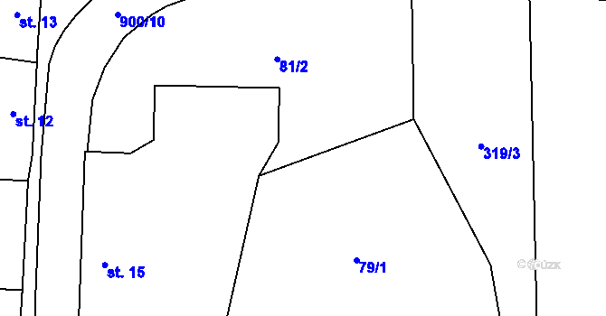 Parcela st. 79/4 v KÚ Račice nad Trotinou, Katastrální mapa