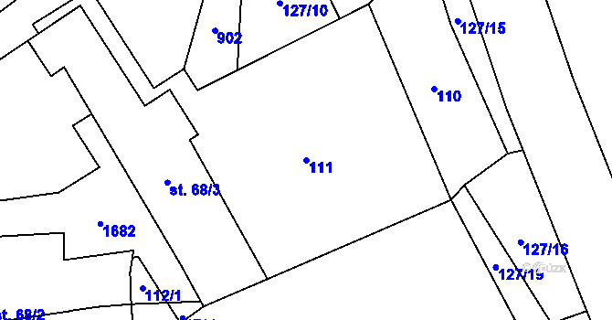 Parcela st. 111 v KÚ Račice nad Trotinou, Katastrální mapa